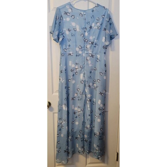 Women's Boho Floral V-Neck Maxi Dress Size XL Mother of the Bride/Groom - Picture 2 of 8